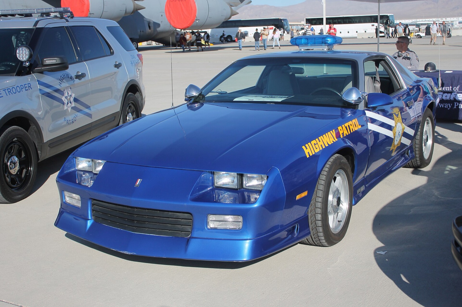 Blue 1991 Camaro RS, Nevada Highway Patrol