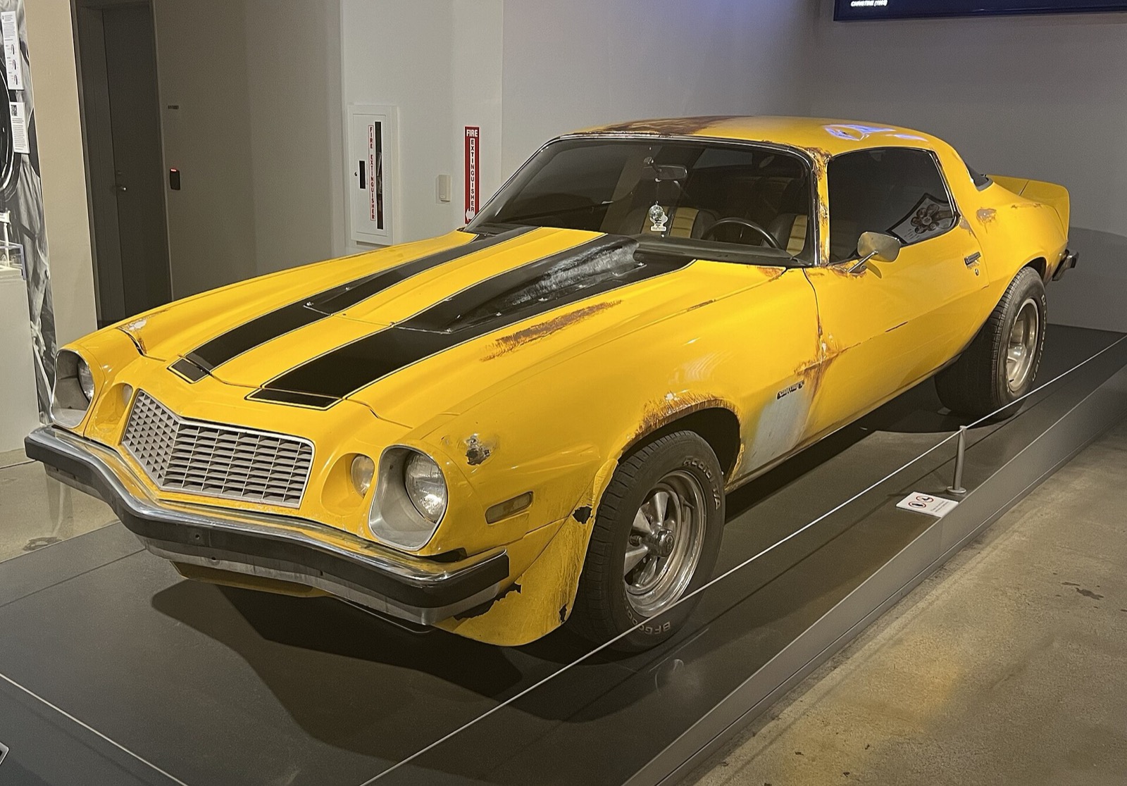 1976 Camaro Bumblebee movie car at the Petersen